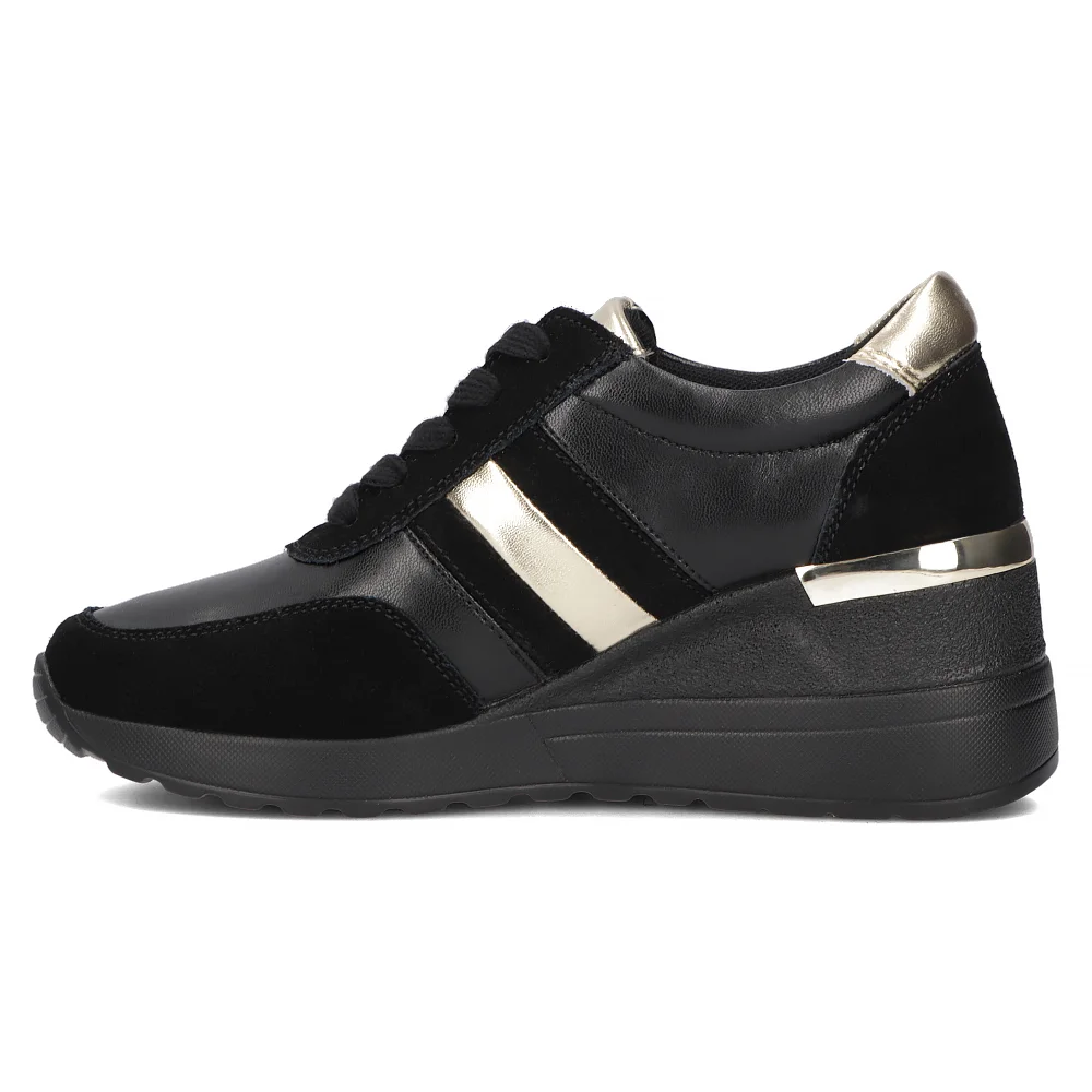 Leather sneakers Filippo DP6046/24 BK black