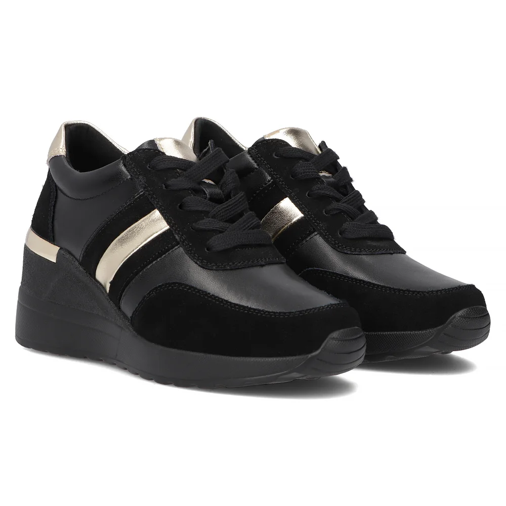 Leather sneakers Filippo DP6046/24 BK black