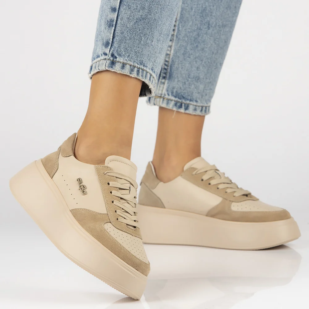 Leather sneakers Filippo DP6047/24 BE beige