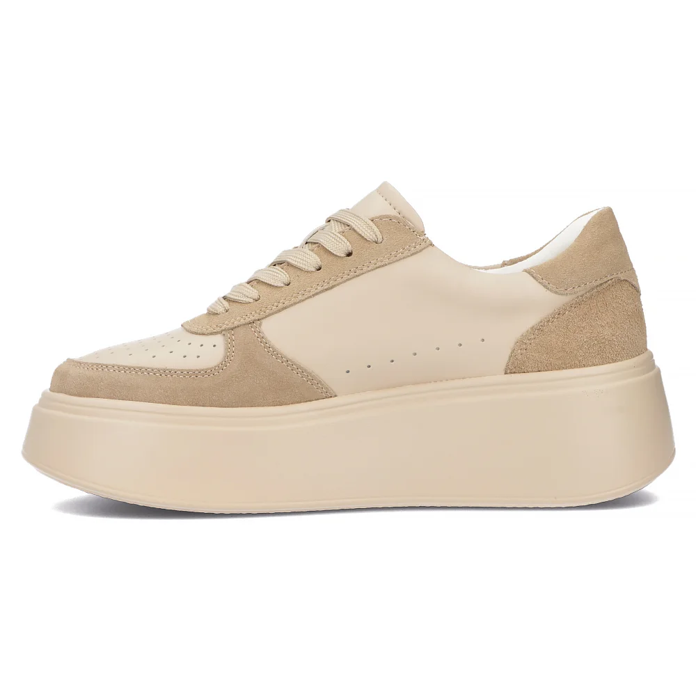 Leather sneakers Filippo DP6047/24 BE beige