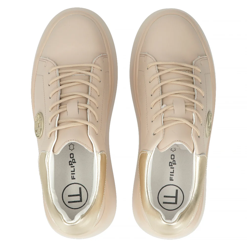 Leather sneakers Filippo DP6058/24 BE beige