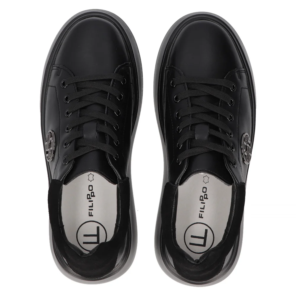 Leather sneakers Filippo DP6058/24 BK BK black