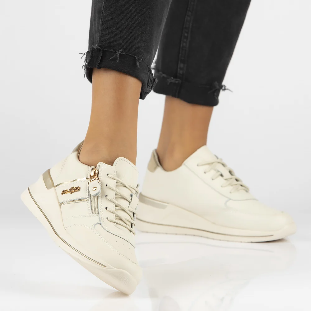 Leather sneakers Filippo DP6083/24 BE beige