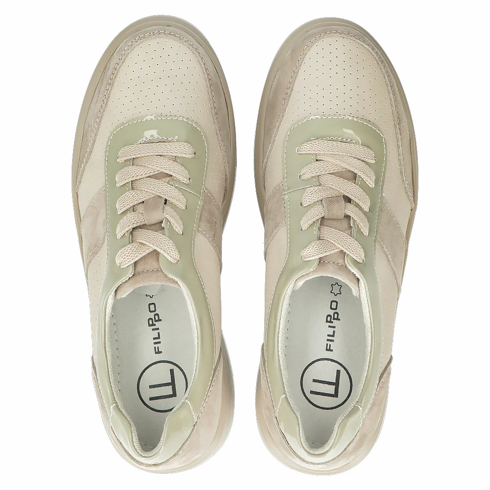 Leather sneakers Filippo DP6107/24 BE beige