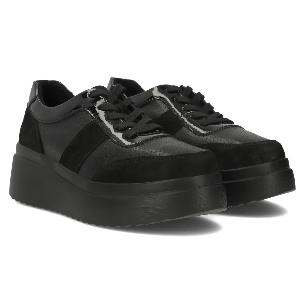 Leather sneakers Filippo DP6107/24 BK black