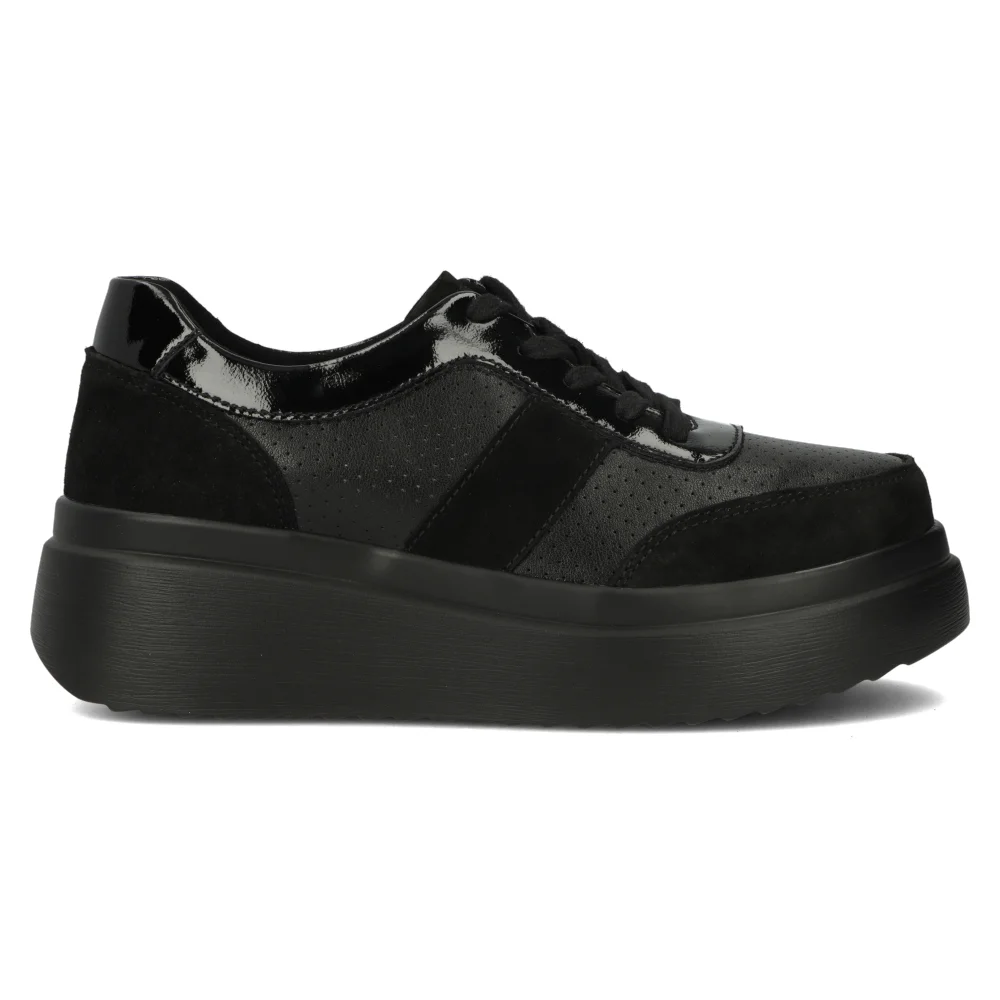 Leather sneakers Filippo DP6107/24 BK black