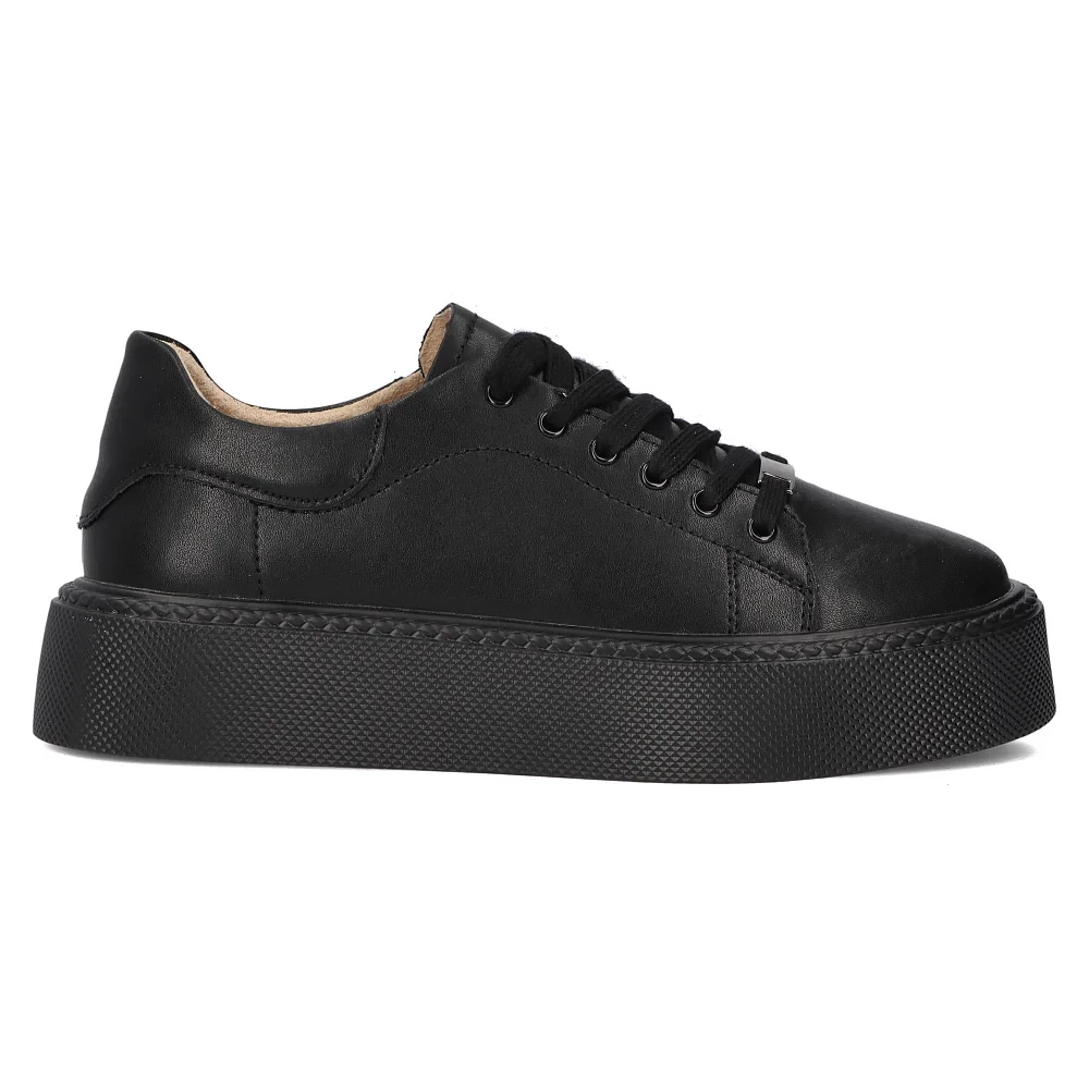 Leather sneakers Filippo DP6119/24 BK black