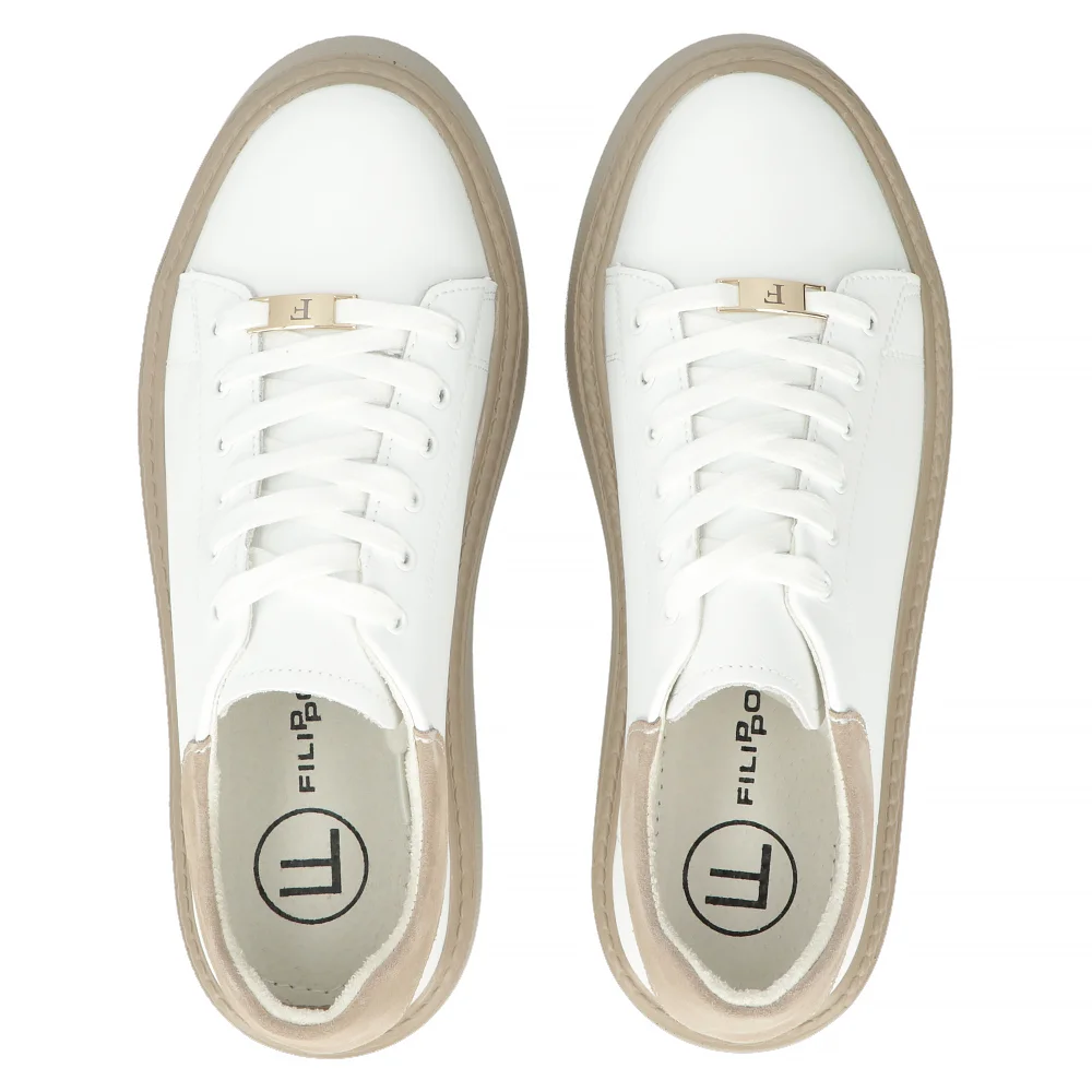 Leather sneakers Filippo DP6119/24 WH white