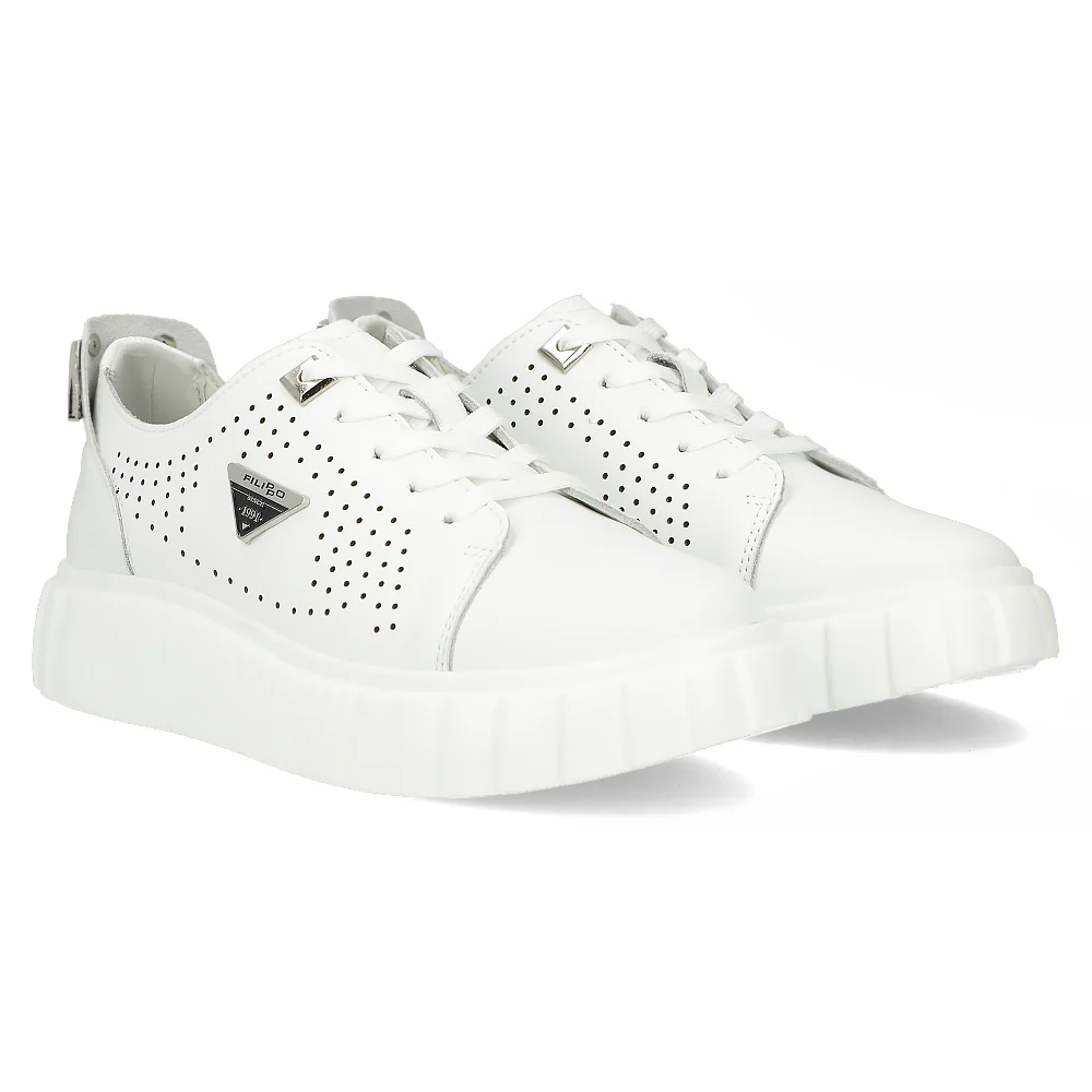 Leather sneakers Filippo DP6120/24 WH white