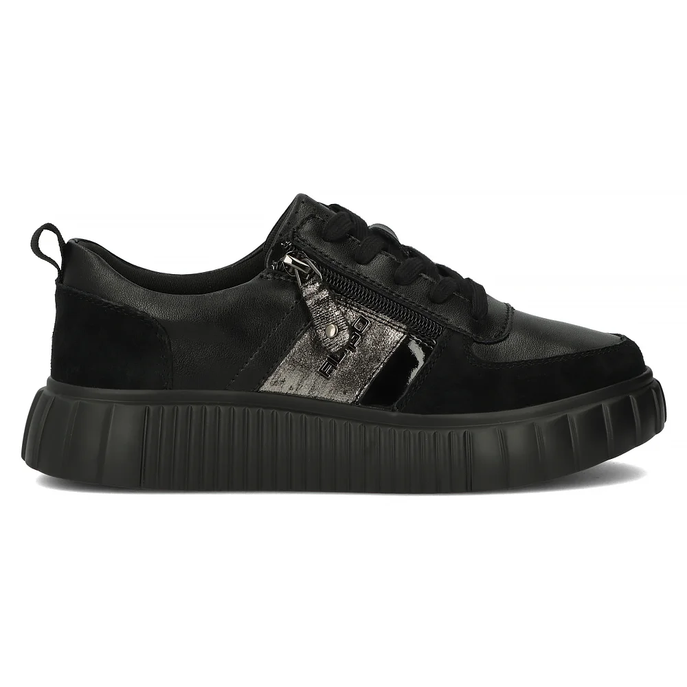 Leather sneakers Filippo DP6121/24 BK black