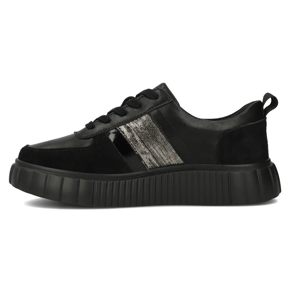 Leather sneakers Filippo DP6121/24 BK black