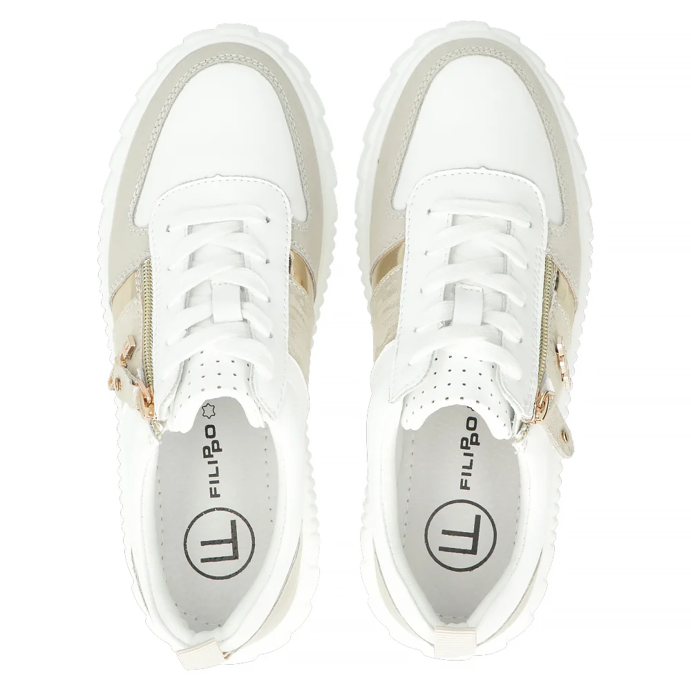 Leather sneakers Filippo DP6121/24 WH white