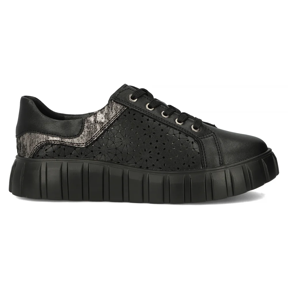 Leather sneakers Filippo DP6164/24 BK black