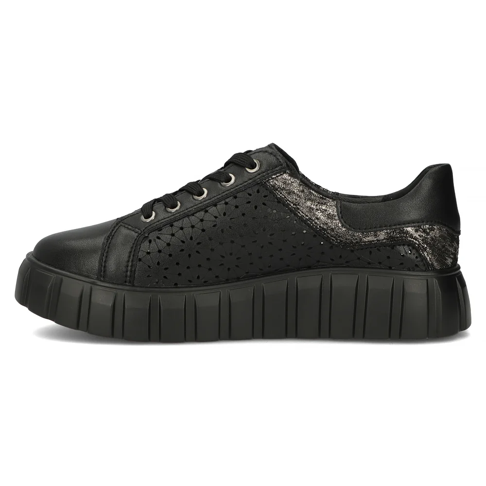 Leather sneakers Filippo DP6164/24 BK black