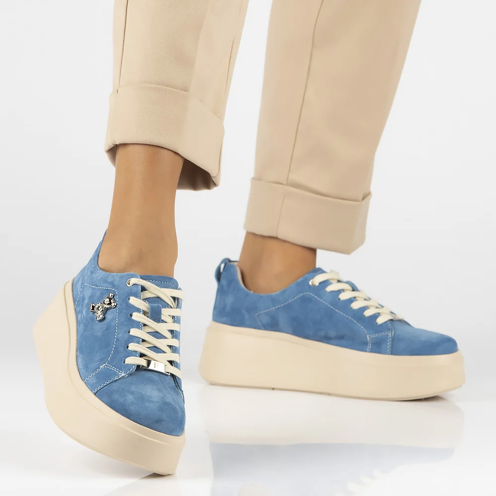 Leather sneakers Filippo DP6246/24 BL blue