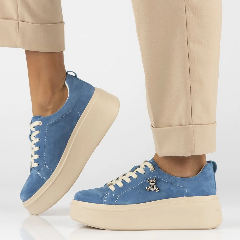 Leather sneakers Filippo DP6246/24 BL blue