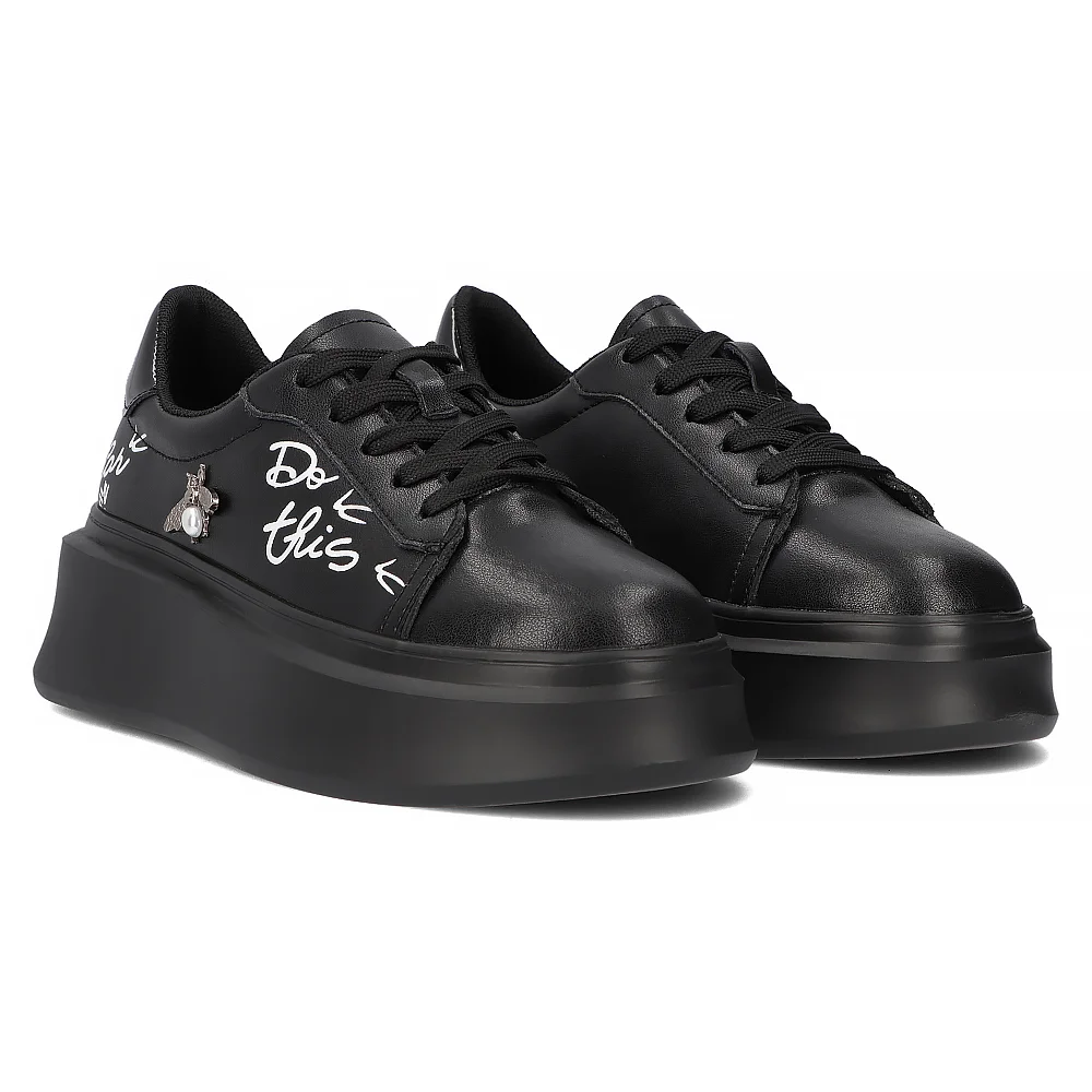 Leather sneakers Filippo DP6300/24 BK black