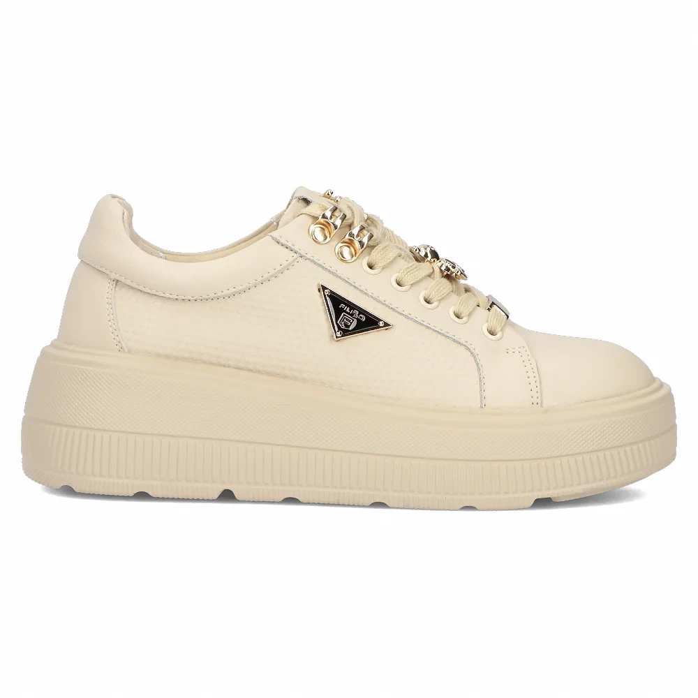 Leather sneakers Filippo DP6382/24 BE beige