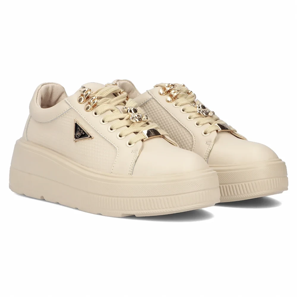 Leather sneakers Filippo DP6382/24 BE beige