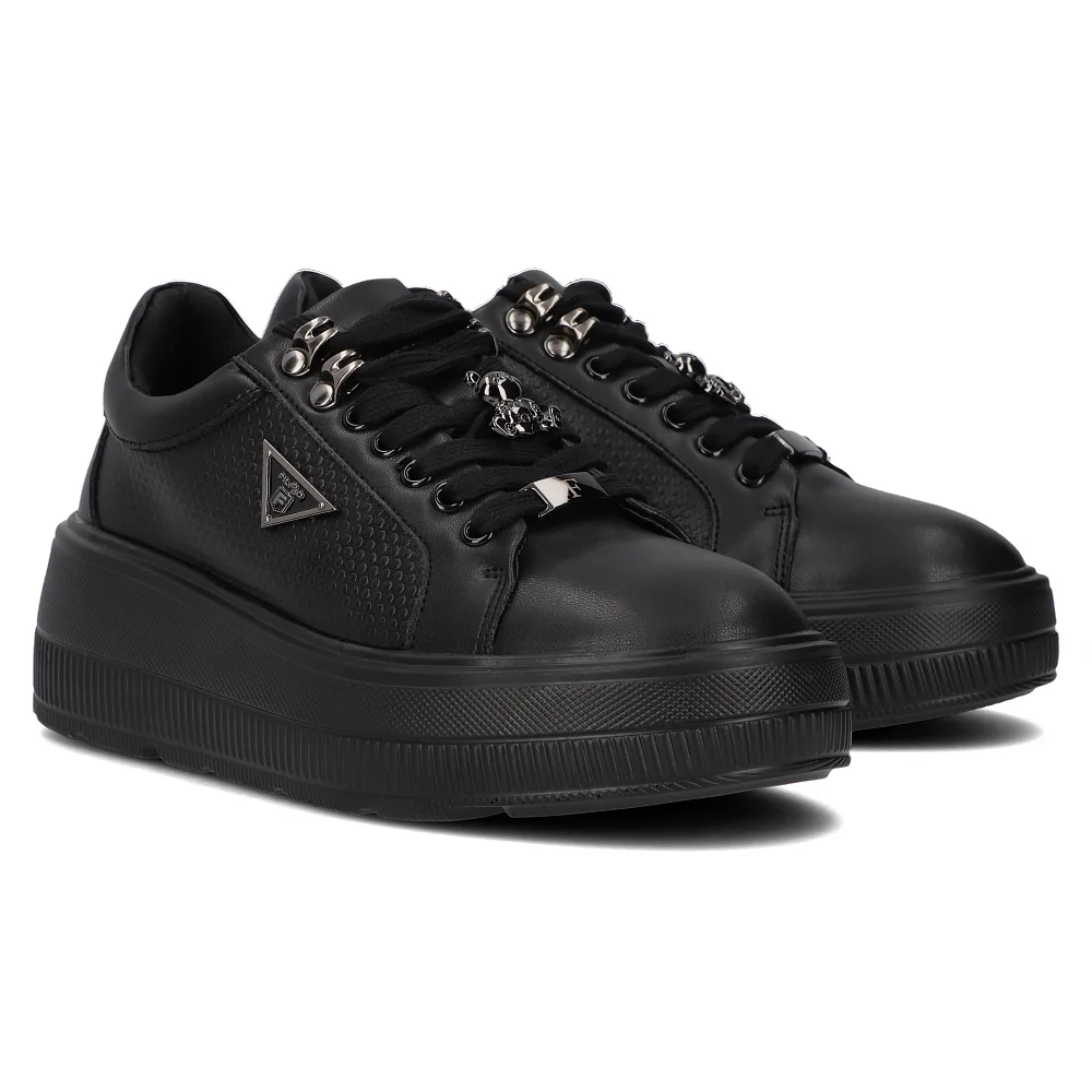 Leather sneakers Filippo DP6382/24 BK black