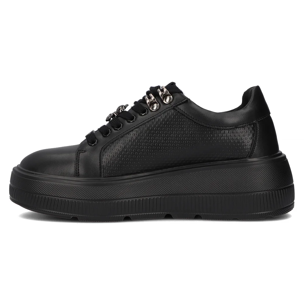 Leather sneakers Filippo DP6382/24 BK black