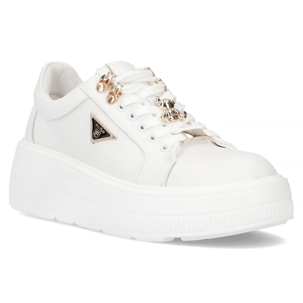 Leather sneakers Filippo DP6382/24 WH white