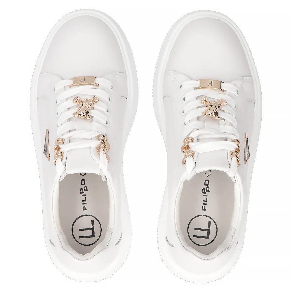 Leather sneakers Filippo DP6382/24 WH white