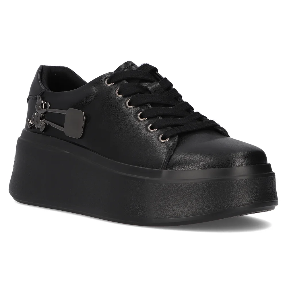 Leather sneakers Filippo DP6423/24 BK black