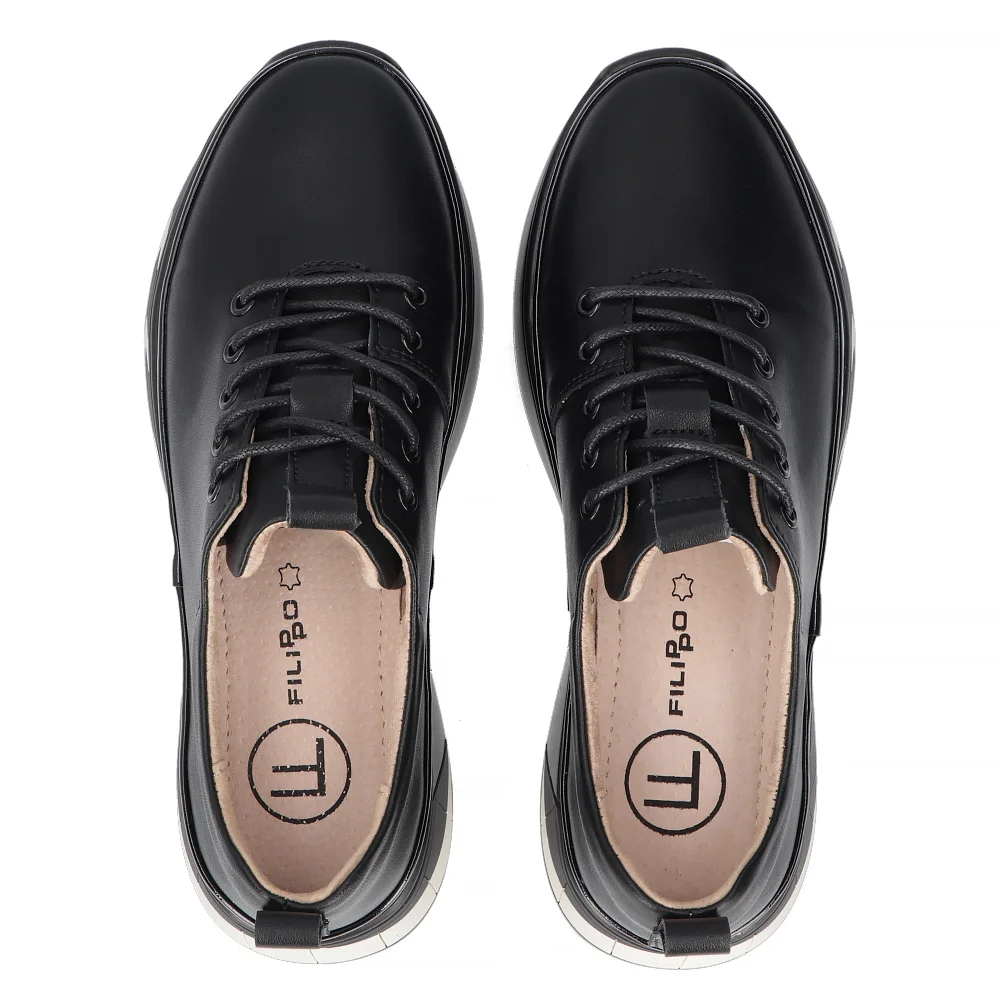 Leather sneakers Filippo DP6427/24 BK black