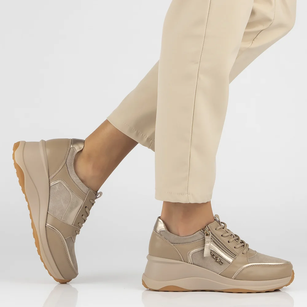 Leather sneakers Filippo DP6434/24 TP taupe