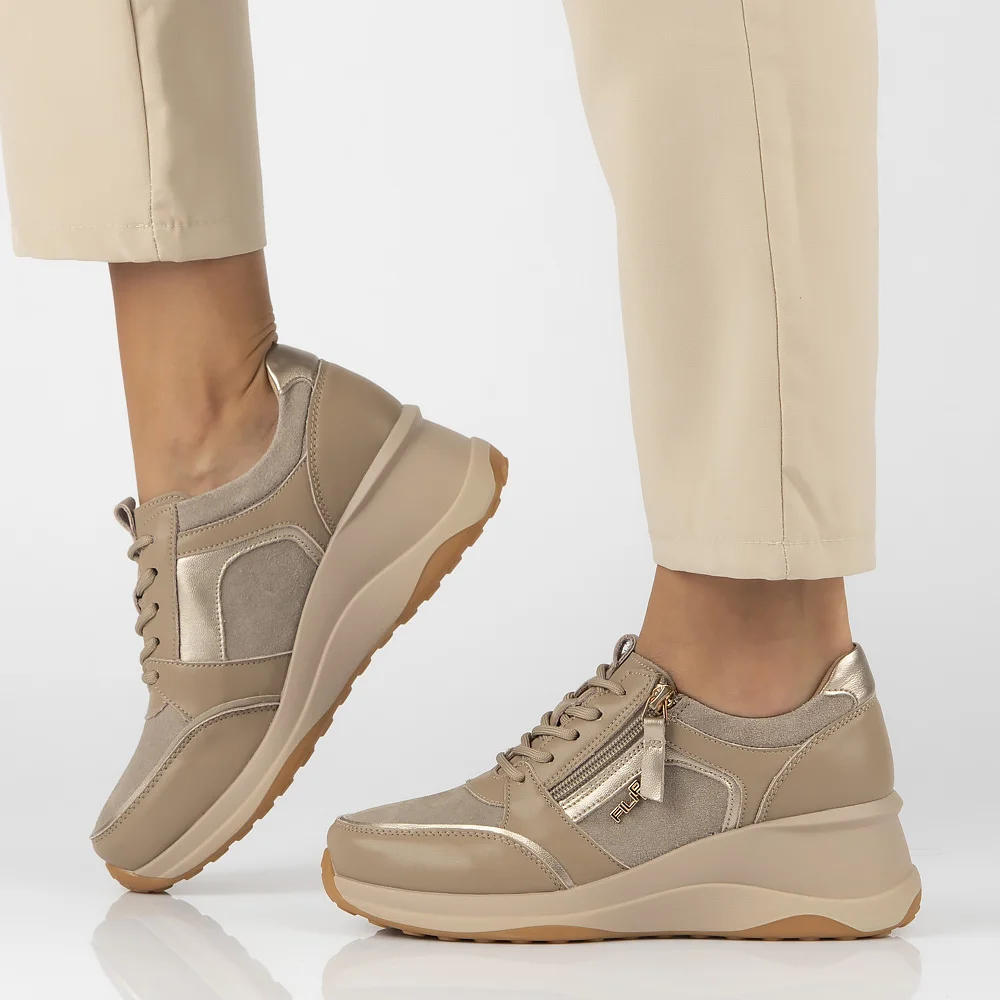 Leather sneakers Filippo DP6434/24 TP taupe