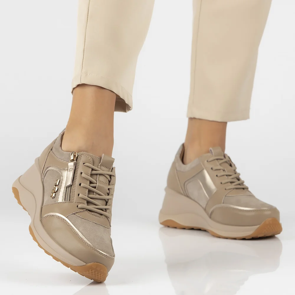 Leather sneakers Filippo DP6434/24 TP taupe