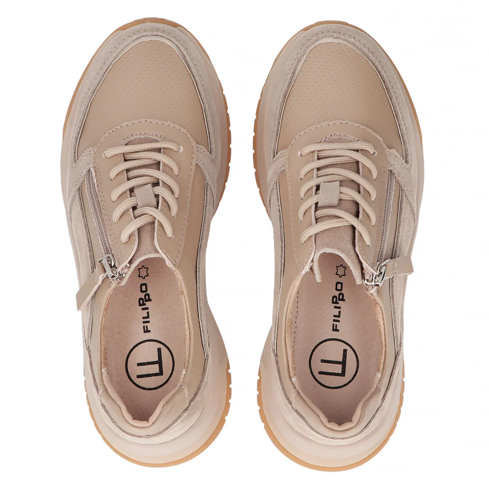 Leather sneakers Filippo DP6435/24 TP taupe