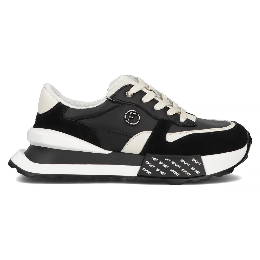 Leather sneakers Filippo DP6447/24 BK black