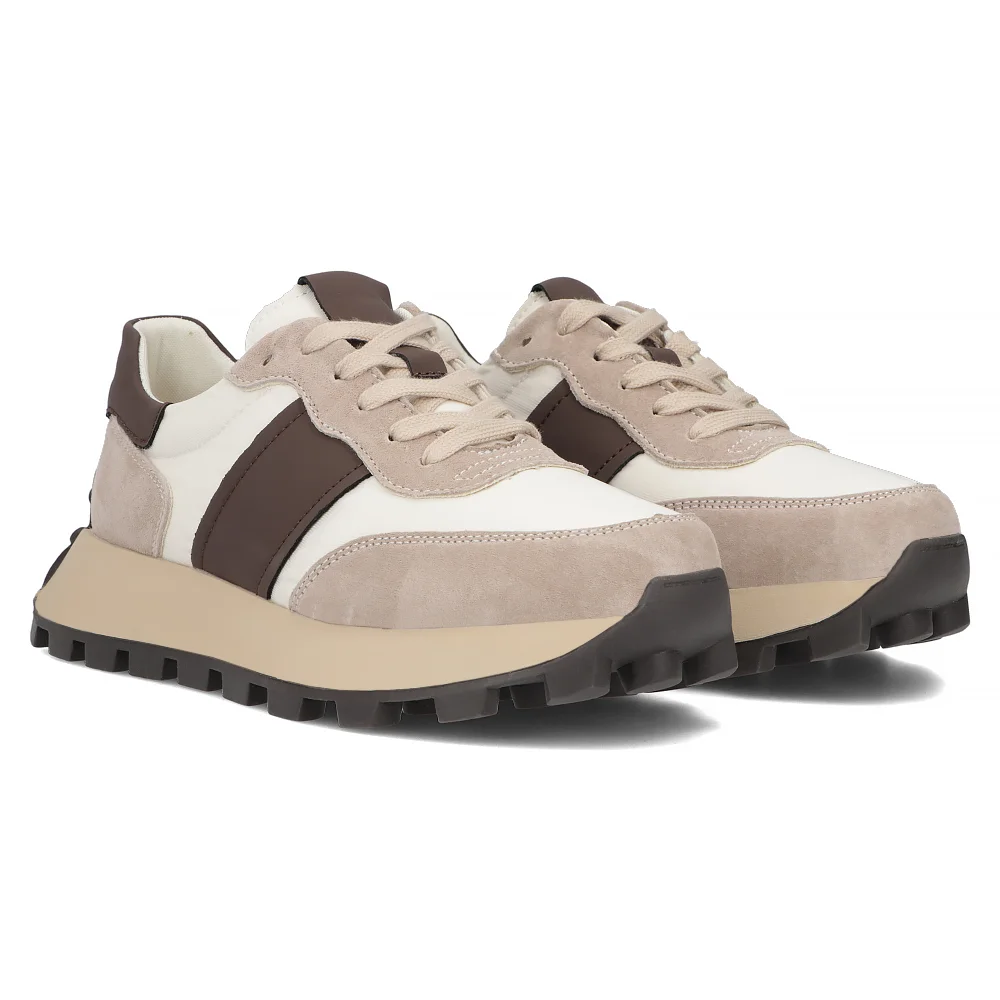 Leather sneakers Filippo DP6498/24 BE beige