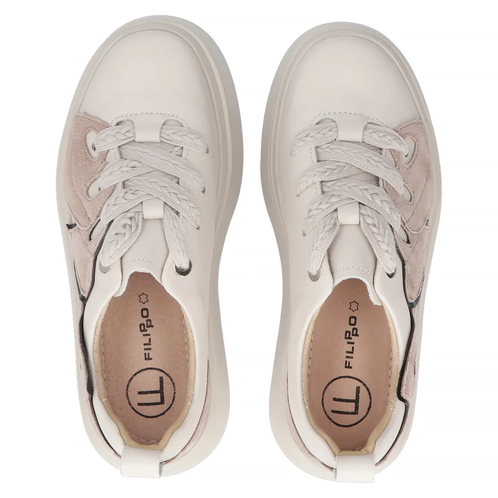 Leather sneakers Filippo DP6684/24 BE beige