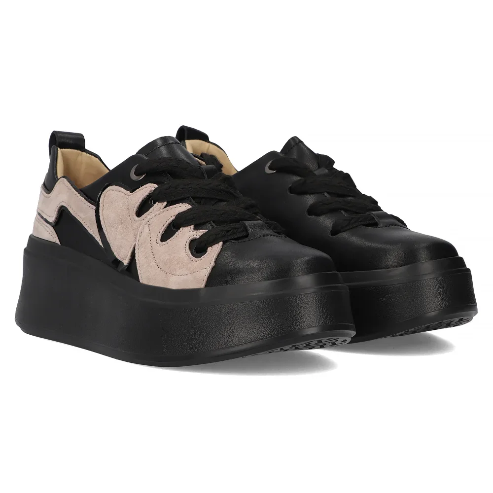 Leather sneakers Filippo DP6684/24 BK black