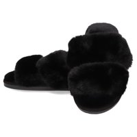 Fur slippers Black YL-60