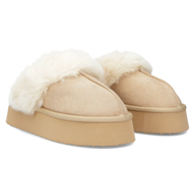 Fur slippers Filippo DK6679/24 BE beige