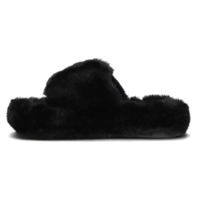 Fur slippers Filippo DK6680/24 BK black