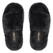 Fur slippers Filippo DK6680/24 BK black