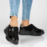 Leather Sneakers Filippo DP3185/23 BK black