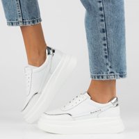 Leather Sneakers Filippo DP4556/23 WH white