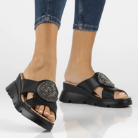 Leather flip-flops Filippo DK6050/24 BK black