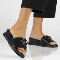 Leather flip-flops Filippo DK6068/24 BK black