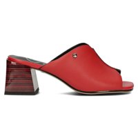 Leather slippers Filippo DK4424/23 RD red