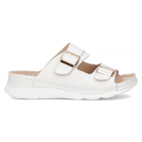 Leather slippers Filippo DK6020/24 WH white