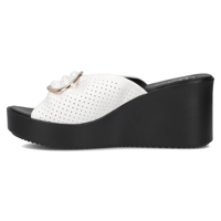 Leather slippers Filippo DK6201/24 WH white