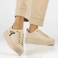 Leather sneakers Filippo DP6042/24 BE beige