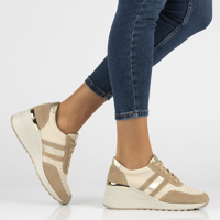 Leather sneakers Filippo DP6046/24 BE beige